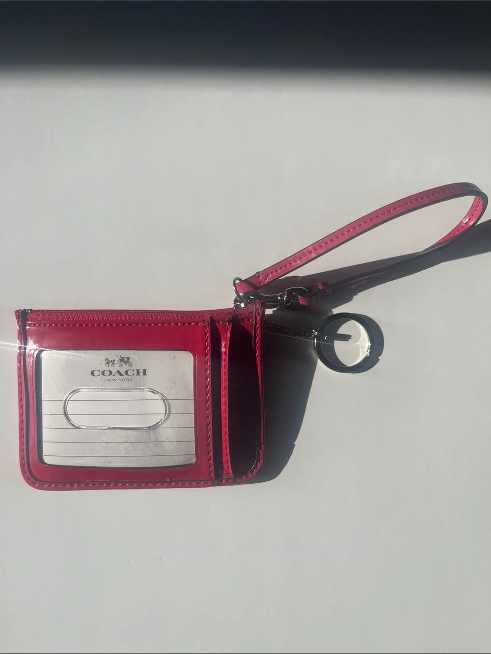 Coach Hot Pink Signature Wristlet Keyring Wallet - Picture 2 of 3